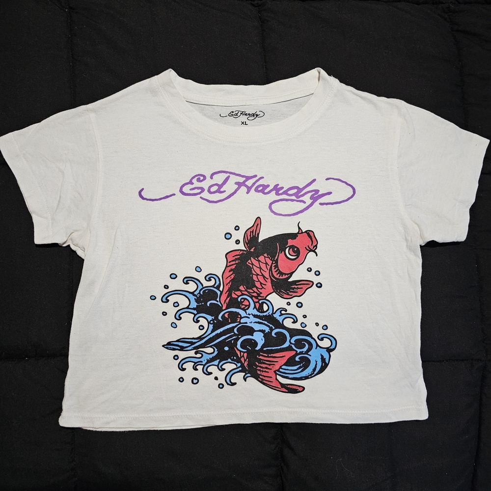 Ed Hardy Koi Fish Graphic T-Shirt